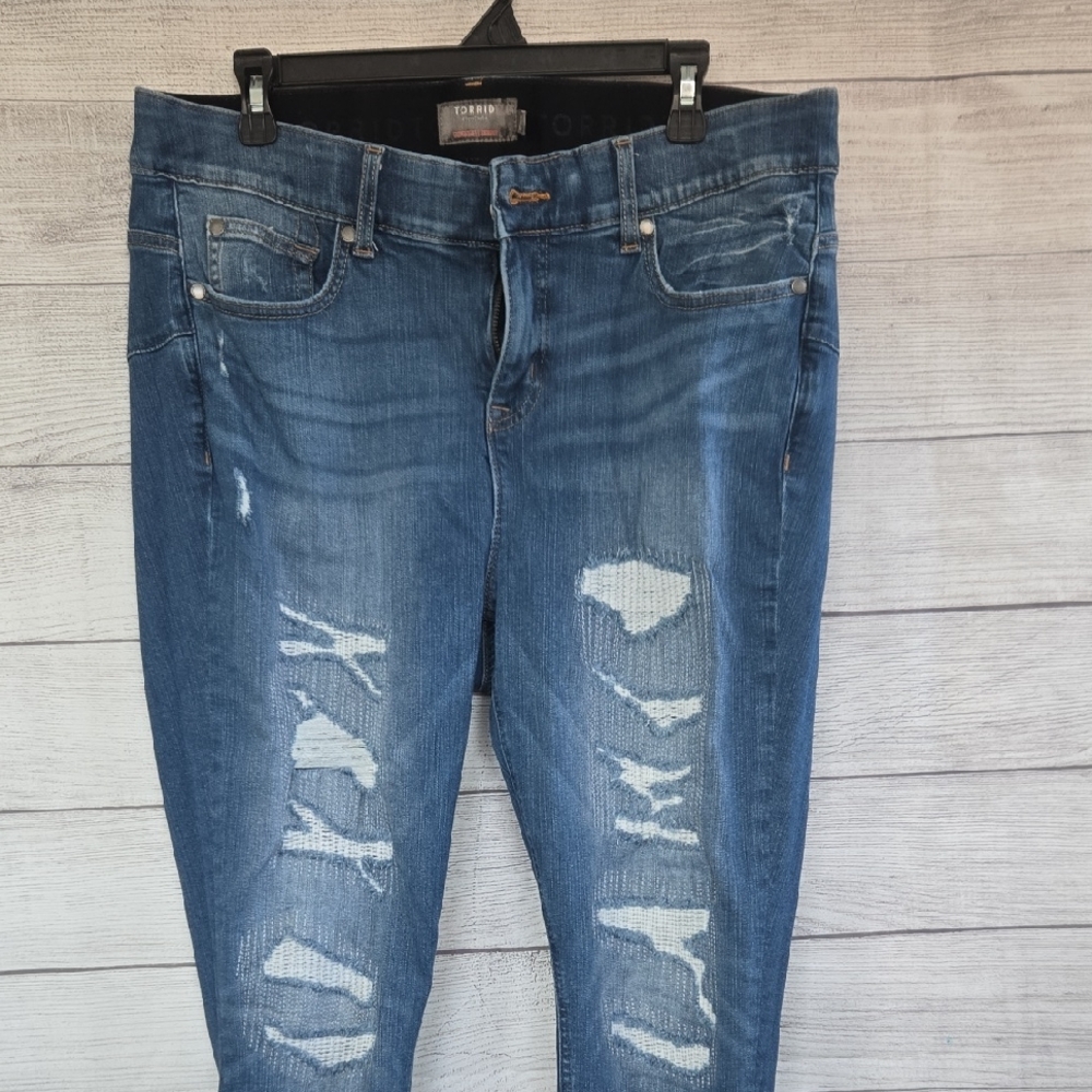 Torrid Blue Distressed Boyfriend Jeans